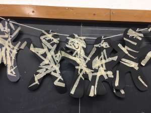 Halloween Paper Mummies on a string